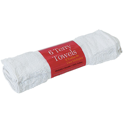Trimaco SuperTuff 14 In. x 17 In. White Terry Cloth Towels (6-Pack