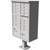 Mailbox 16 Cluster Ped Mount Postal Gray
