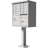 Mailbox 8 Cluster Ped Mount Postal Gray