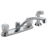 Faucet Kitchen 2-Handle CP w/spray