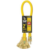 Power Block 2' 12/3 Extension Cord Yellow