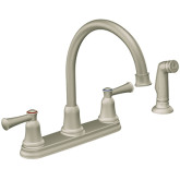Faucet Kitchen 2-handle SS w/spray