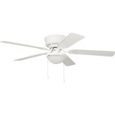 Fan Ceiling 52" 1-Light Low Profile White