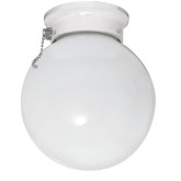 Fixture Ceiling 6" Ball White w/Pull Chain