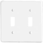 Wall Plate Switch 2-Gang White Metal