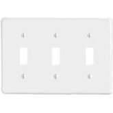 Wall Plate Switch 3-Gang White Metal