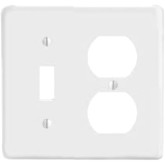 Wall Plate Sw/Dup White Wrinkle Metal (10)