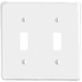 Wall Plate Sw/Sw White Smooth Metal (10)