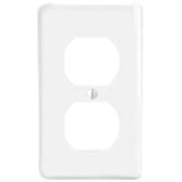 Wall Plate Receptacle 1-Gang White Smooth Metal