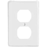 Wall Plate Receptacle 1-gang White Smooth Metal Maxi