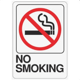 Sign No Smoking 5'x7" Plastic