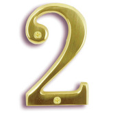 2 House Number 4" Brass