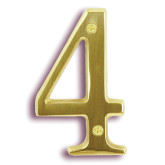 4 House Number 4" Brass