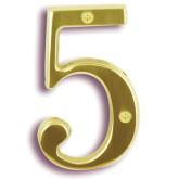 5 House Number 4" Brass