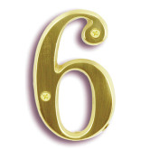 6 House Number 4" Brass