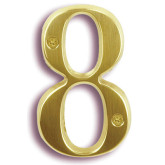 8 House Number 4" Brass