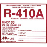 Labels R410A Refrigerant 8-1/2"x3" 15/pk