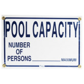 Sign Pool Capacity 12x18 Plastic