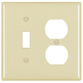 Wall Plate Sw/Recp Ivory 2-gang Mid Nylon