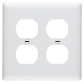 Wall Plate Recp/Recp White 2-gange Mid Nylon