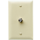 Wall Plate Coaxial Ivory F-Type Coupler