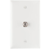 Wall Plate Coaxial White F-Type Coupler