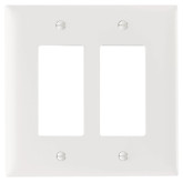 Wall Plate GFI/GFI White 2-gang Jumbo Nylon