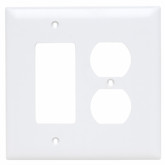 Wall Plate Recp/GFI White 2-gang Jumbo Nylon