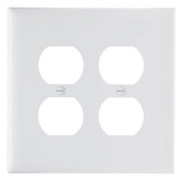 Wall Plate Recp/Recp White 2-gange Jumbo Nylo
